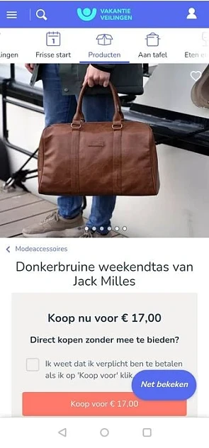 Jack Milles tas koopje, kost normaal € 69,95....