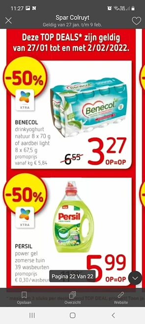 Spar top deals v 27/1-2/2 -50% met xtrabkaart...