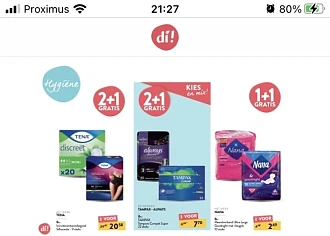 Bij DI (www.di.be of in de winkel) 2+2 gratis...