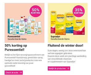 Bij drogisterij.net 50% korting op een select...