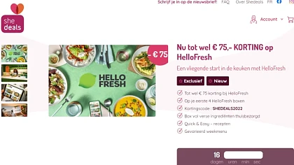 KORTING op HelloFresh tot wel € 75,- met she...