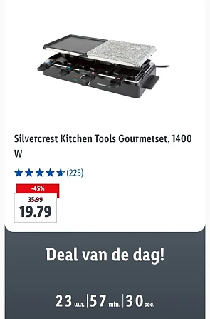 Lidl.be dagdeal -45% van €35.99 naar €19.79 s...