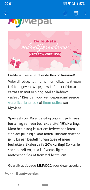 bij een bestelling van 1 bedrukt artikel 10%...