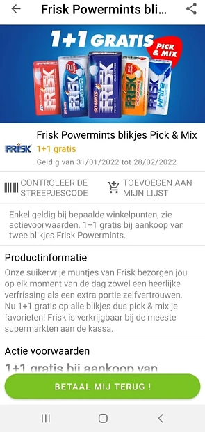 My shopi 1+1 frisk powermits blikjes pick & m...