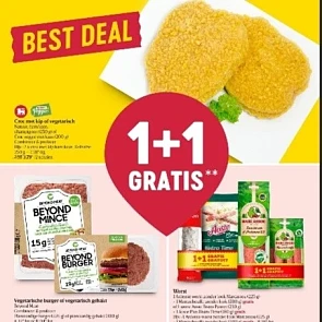Delhaize 1+1 met kip of vegetarisch, beyond b...