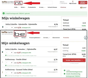 gratis levering > koffiemarkt NEDERLANDSE sit...