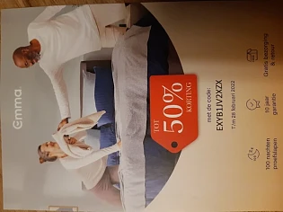 Emma matras tot 50% korting met code. Geldig...