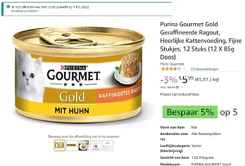 Purina Gourmet Gold Geraffineerde Ragout, 5.9...
