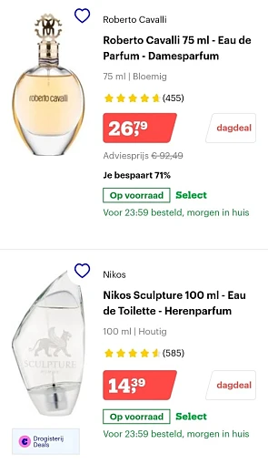 Bol.com roberto cavalli damesparfum nu €26,79...
