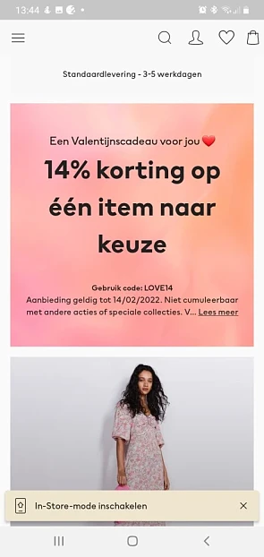 14% korting bij H&M BESTELLEN VÓÓR 14 /02/22