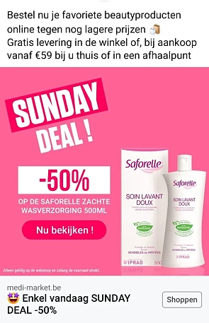 medi-market.be sunday deal -50% op de saforel...