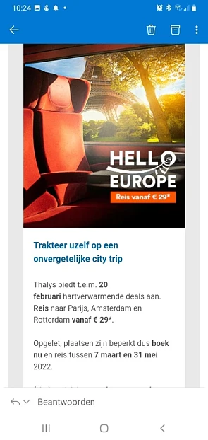 Kijk op www.nmbsinternationaal.be Promo: 50.0...