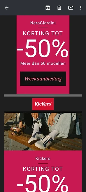 Tot 50% korting op een selectie schoenen van...