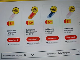 Kruidvat gratis paar vrolijke sokken twv €6,...