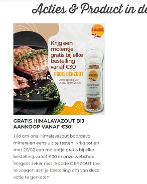 Gratis molentje himalayazout bij aankoop vana...