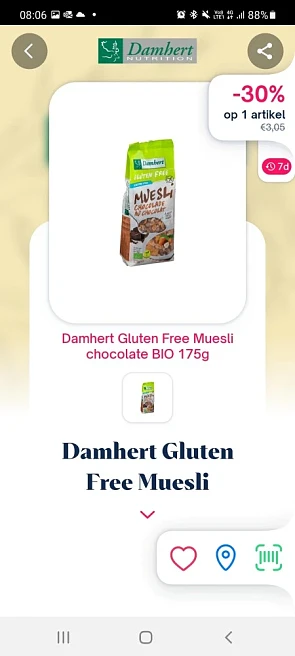 Shopmium 30% terugbetaald damhert gluten free...