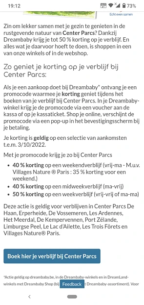 Krijg tot 50 % korting bij Center Parcs vanaf...