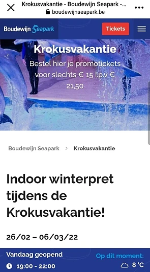 Boudewijnseapark krokusvakantie bestel hier j...