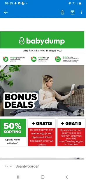 BABYDUMP BONUS DEALS 50% korting op alle kok...