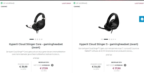Bij HP krijg je met de code 30% korting op Hy...