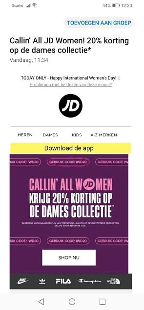 Met code IWD20 enkel vandaag 20% korting op g...