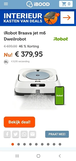 Ibood.com enkel vandaag deze irobot slechts €...