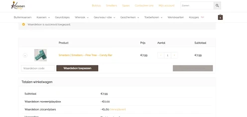 Bij kaarsenhuisje is er 20% korting op Candy...