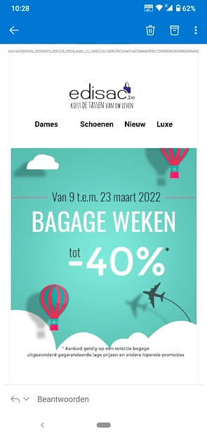 bagageweken bij edisac: kortingen tot 40% op...