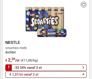Collect&go smarties €2,26/stuk vanaf 2 €1,37/...
