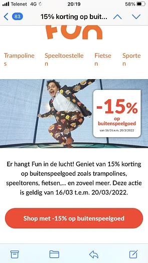 Er hangt Fun in de lucht! Geniet van 15% kort...