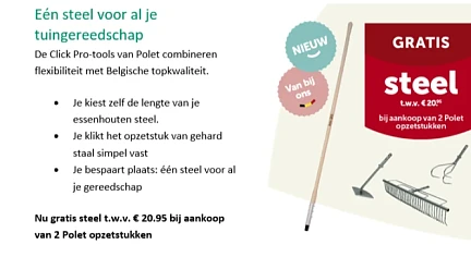 Bij Aveve krijg je een gratis steel t.w.v. €2...