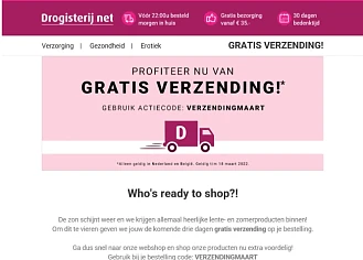 Gratis verzending bij aankoop vanaf €15 ipv b...