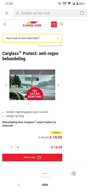 Bij Carglass is er 50% korting op de Carglass...