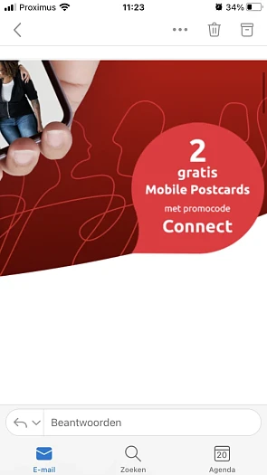 2 gratis mobile postcards dankzij Bpost met d...
