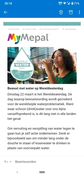 Ontvang alléén op Wereldwaterdag (22 maart 20...
