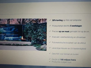 -30% op je foto op tuinposter voor binnen en...