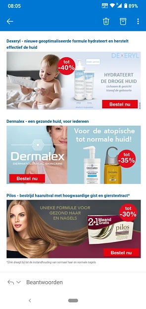 Bij farmaline.be korting tot -40% op dexeryl;...