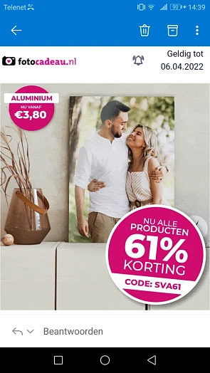 -61% op alle fotoproducten