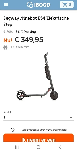 Ibood.com ninebot segway es4 elektrische step...