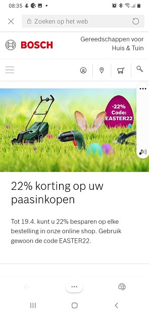 BOSCH :22% paaskorting voor uw voorjaarsproje...