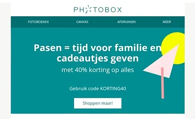 40% korting op alles bij photobox