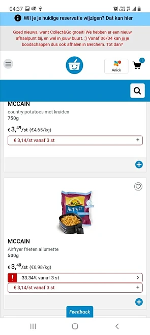 Collect and go momenteel mccain airfryer en o...