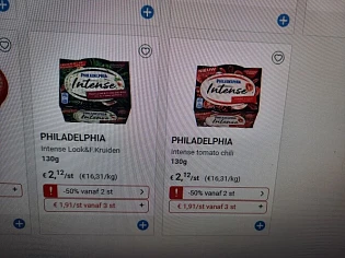Collect and go philadelphia intense vanaf 20/...