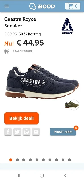 Ibood.com gaastra royce sneaker nu €44,95 + €...