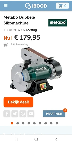 ibood.com dagdeal metabo dubbele slijpmachine...