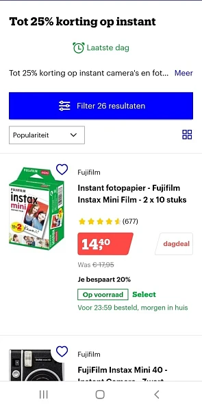 Bol.com dagdeal korting op instant o.a instan...