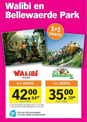 1+1 gratuit Walibi et Bellewaerde 🎡🎢 ➡️ 21€...