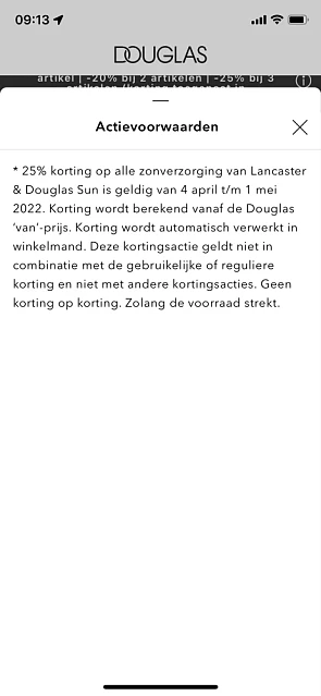 25% korting op alle zonverzorging van Lancast...