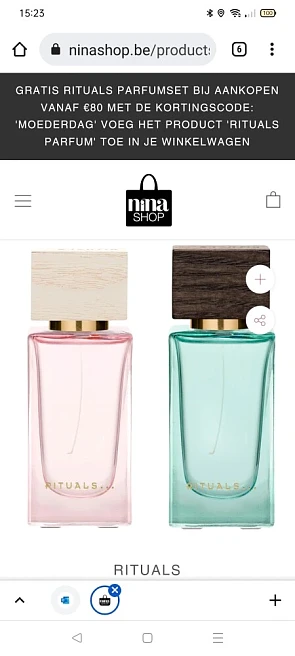 Nina shop: koop voor 80€ en krijg er een Ritu...