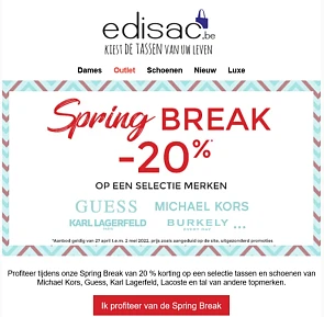 Spring break bij Edisac: 20% korting op een s...